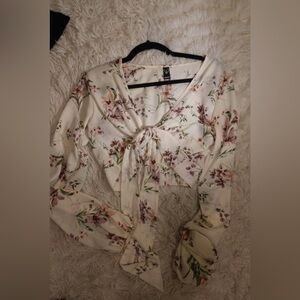 Windsor Cream Floral Tie-Front Blouse